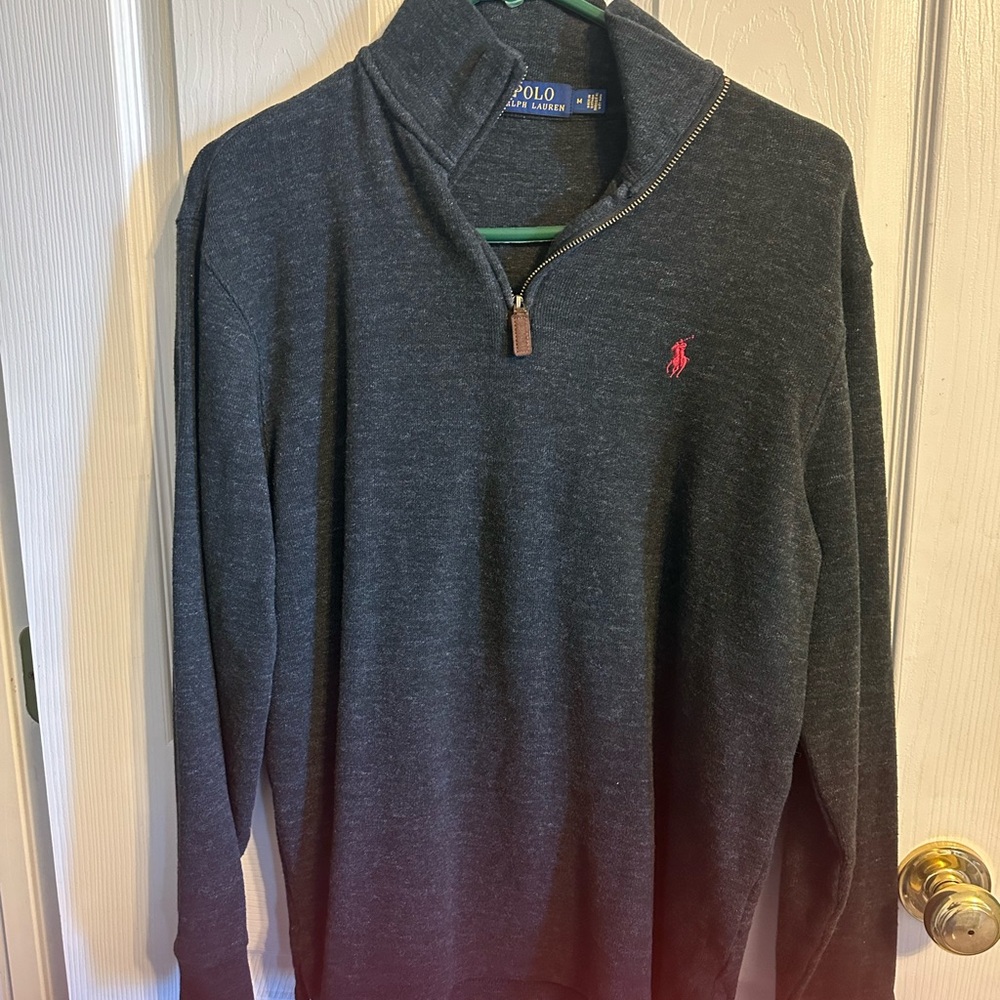 Polo by Ralph Lauren Men's Charcoal Zip-Up Sweater